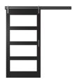 thumbnail image 5 of Twin Star Home 42" Wide Contemporary Sliding Barn Door with Frosted Glass Panels, 5 of 5