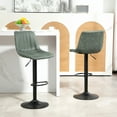 thumbnail image 2 of HOMCOM Adjustable Bar Stools Set of 2, Leathaire Swivel Barstools w/ Back, 2 of 10