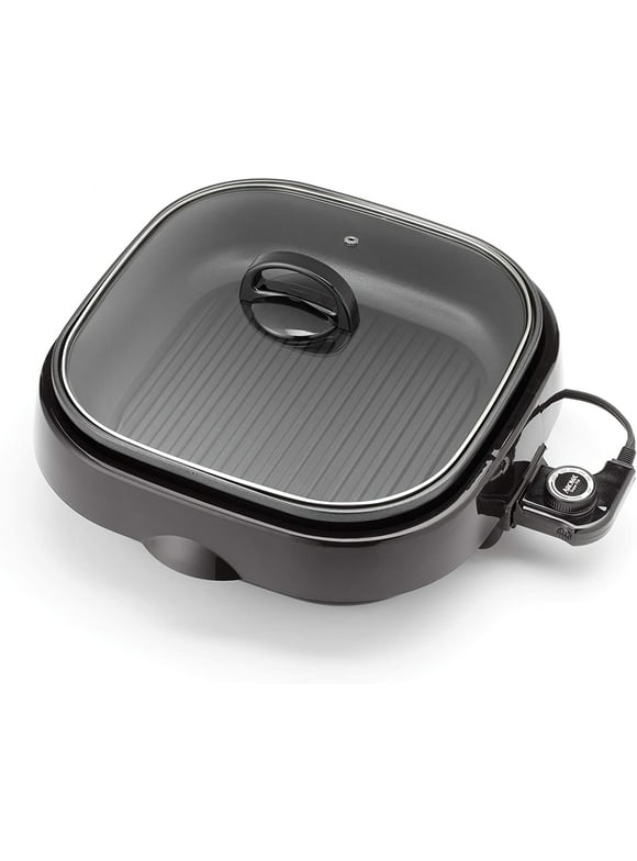 Aroma  Housewares Grillet 4Qt. 3-in-1 Cool-Touch Electric Indoor Grill Portable, Black