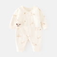 thumbnail image 2 of THDHVS Unisex Newborn Clothes,Newborn Girl Outfits,Unisex Newborns' Long Sleeve Footless Fashion Print Sleepsuit White 0-1 Month, 2 of 3