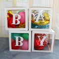 11.8 Inch Baby Boxes with Letters for Baby Shower Clear Block Box