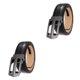 thumbnail image 4 of Minnieouse Exquisito cinturón de cuero artesanal para trajes - Ocasiones formales Cinturones de cuero con trinquete Jeans Hombres Simple Negro Negro ciento veinte 2Conjunto, 4 of 6
