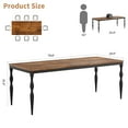 thumbnail image 4 of MIUUKA Industrial Farmhouse Dining Table,78.8"Inch Rectangular Wood Tabletop – Sturdy Curved Metal Legs – Large Kitchen, Dining Room, or Patio Furniture,Brown, 4 of 8