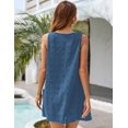 thumbnail image 2 of Womens Casual Sun Summer Dresses Swiss Polka Dot Beach Cover Up V Neck Tank Dress with Pockets, 2 of 5