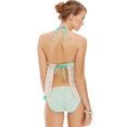 thumbnail image 2 of HULA HONEY Womens Illusion Crochet Push Up Tankini Top Tan and Blue Small S, 2 of 2