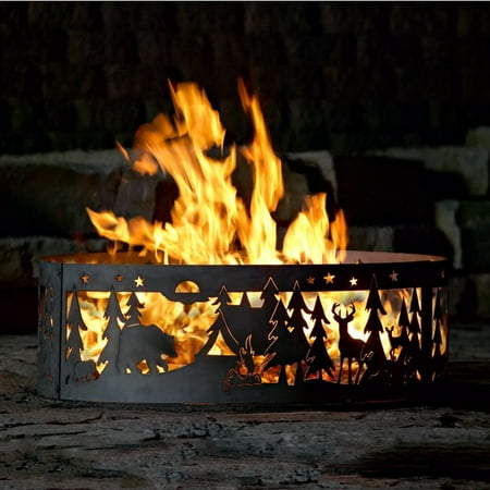 P D Metal Works Nw007 Northwoods Ring Fire Pit Walmart Com