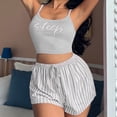 thumbnail image 3 of PEASKJP Pajamas for Women Set Plus Size Womens Tank Top Pajamas Set Short Sleeve Sleepwear Soft Pj Lounge Sets (Grey,XXL), 3 of 5