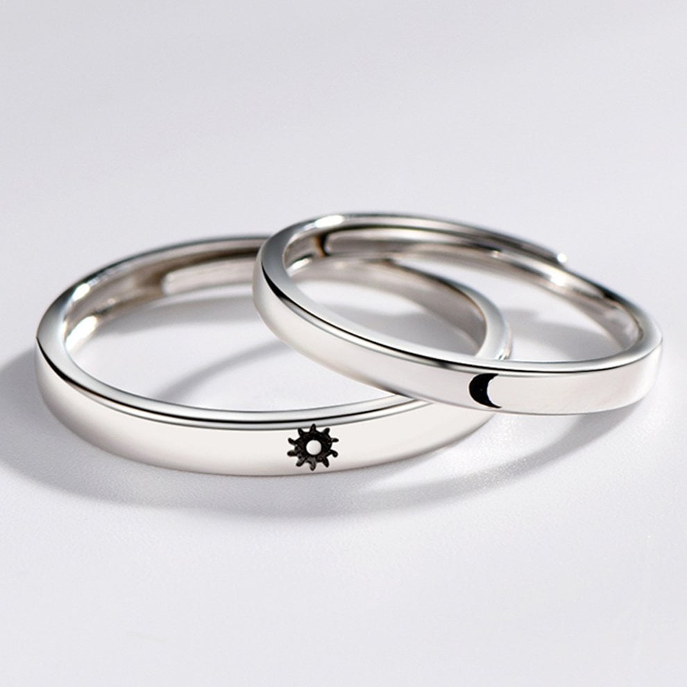 Buy Adjustable Couple Rings Set for lovers in silver set Alloy Couple Rings  Online - Get 76% Off