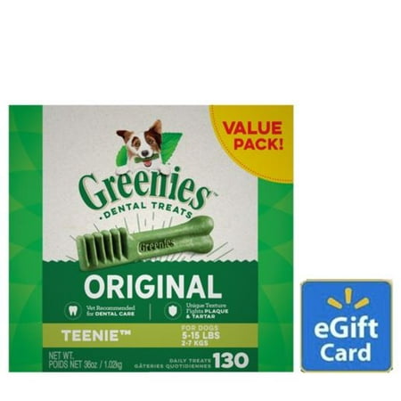 GREENIES Original Teenie Size Dental Dog Treats with FREE $15 Gift Card!