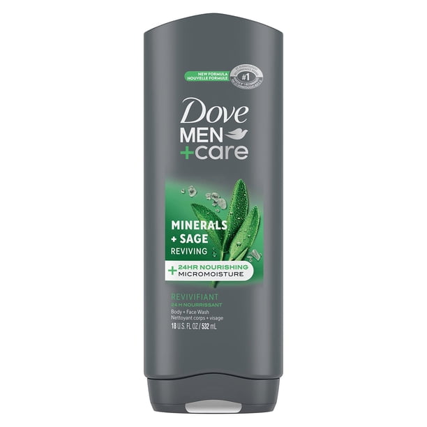 Dove Men+Care Elements Body and Face Wash, Minerals and Sage 18 oz