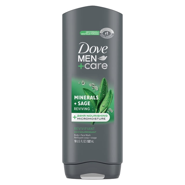 Dove Men+Care Elements Body and Face Wash, Minerals and Sage 18 oz