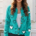thumbnail image 5 of Womens Valentine's Day Cardigan Sweaters Heart Pattern Y2K Button Open Front Cardigans Knitted Valentine's Day Outerwear, 5 of 6