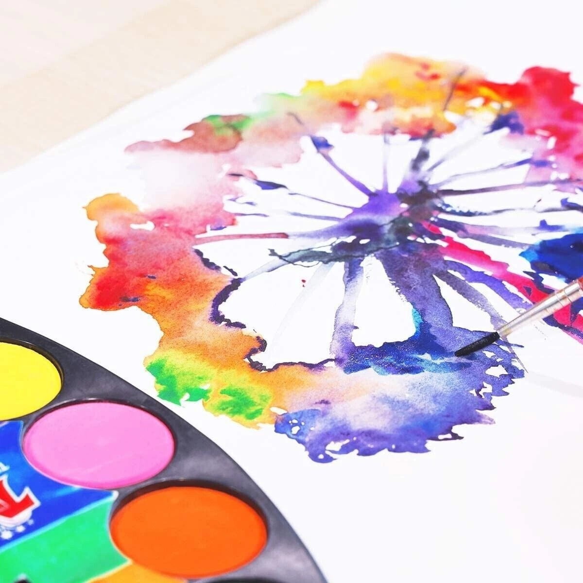 Paint Kit for Kids 36 Colors with Brush, Water Paint Set, 3 Individual Palette