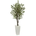 thumbnail image 1 of Nearly Natural 5832 6 ft. Olive Artificial Tree in White Tower Planter, 1 of 6