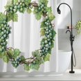 thumbnail image 2 of Green Grapes Fabric Shower Curtain Watercolor Wreath Washable Shower Curtains for Bathroom, Waterproof Bath Curtain with Hooks Home Decor 72x72in, 2 of 8