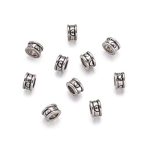 Tibetan Silver Carved Artifact  Silver Bow Spacer Beads Craft Jewelry 5 Pcs 