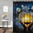 thumbnail image 2 of BCIIG Planets Star Bathroom Decor Set Polyester Fabric Fashion Shower Curtain Set with Hooks Home Bathtubs Decoration 36"x72, 2 of 7