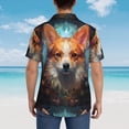 thumbnail image 5 of Cauagu Cartoon Pattern Corgi Print Hawaiian Shirt for Men,Casual Short Sleeve Button Down Shirts Summer Beach Men's Regular-Fit Short-Sleeve Print Shirt -3X-Large, 5 of 6
