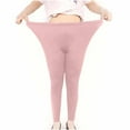 thumbnail image 6 of BiZtdJrK Plus Size Yoga Pants for Women High Waist Tummy Control Leggings Casual Stretchy Athletic Pants Solid Color Tight Workout Leggings, Pink, XXXL, 6 of 8