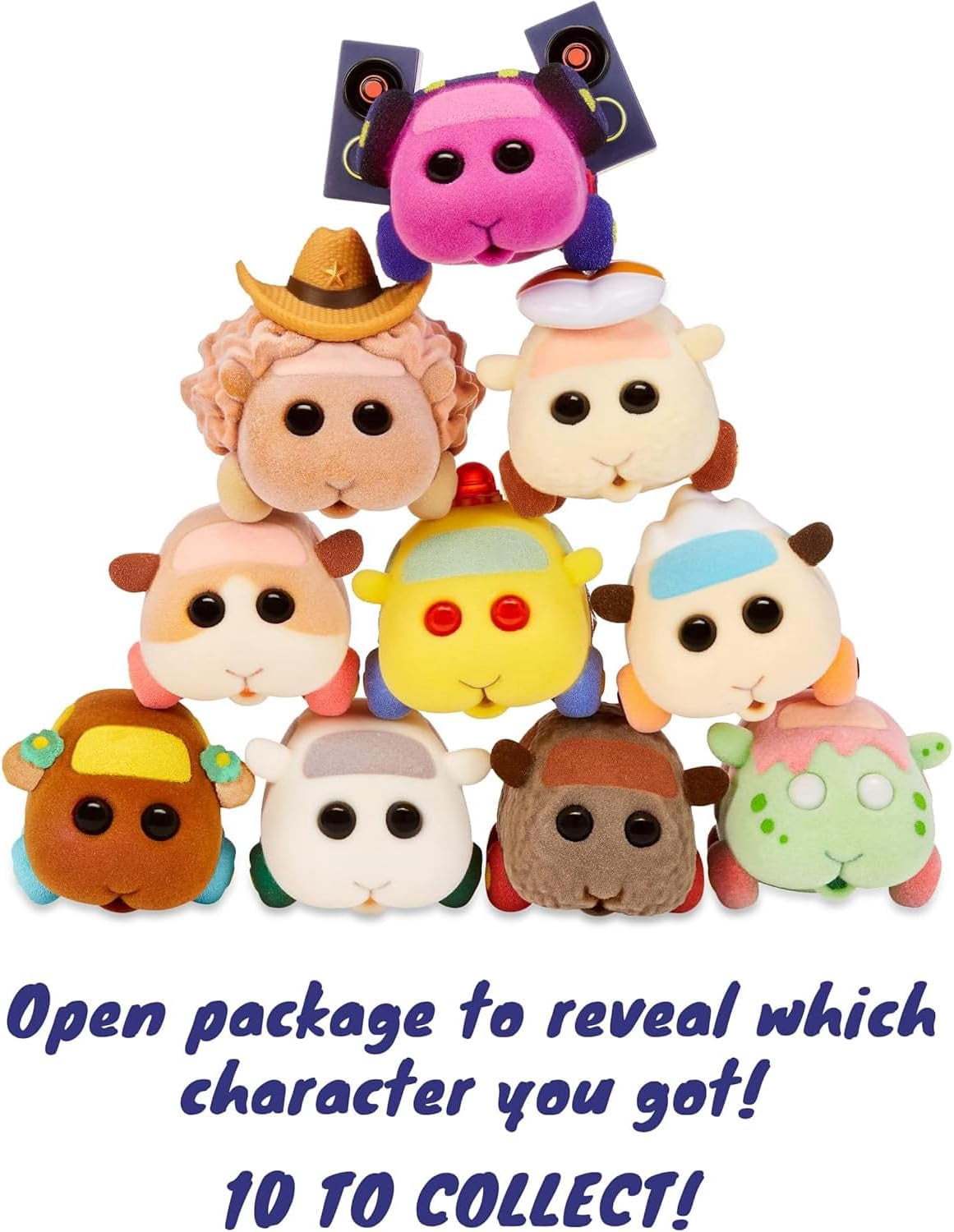 Pui Pui Molcar Plush Blind Box 6 Pack - Bundle with 6 Fuzmols Flocked Plushies 2.5" in Blind Packaging Plus Stickers, More | Pui Pui Molcar Plush Toys for Kids