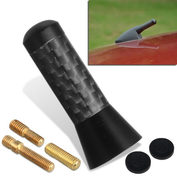 GTP 1.4" Stubby Black Carbon Fiber Car Screw Aluminum Short Radio AM/FM