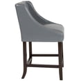 thumbnail image 3 of Carmel Series 24" High Transitional Tufted Walnut Counter Height Stool with Accent Nail Trim in Brown Fabric, 3 of 9