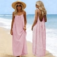 thumbnail image 1 of LVHAOGJOB Robe Tendance pour Femmes Sans Manches à Bretelles Spaghetti Robe d'Été Maxi Longue Imprimée Grande Taille Robe Soleil pour Dames Vacances, 1 of 9