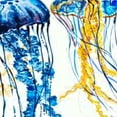 thumbnail image 6 of HAOXIT Jellyfish Round fitted tablecloth, Jellyfish Exotic Sea Ocean Creature Aquatic Animals Watercolor Graphic, Elastic edge, indoor/outdoor dining table cover, for Round table Blue White 38-42, 6 of 8