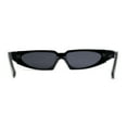 thumbnail image 4 of Elegantly Minimal Triangular Lens Narrow Rectangle Plastic Sunglasses All Black, 4 of 4