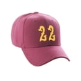 thumbnail image 3 of Daxton Structured Baseball Hat Cap Curved Visor Vintage Custom Number, Hot Pink Hat, Gold Number 22, 3 of 3