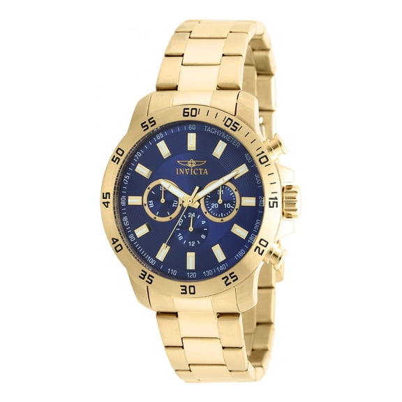 Invicta Men's 21504 Specialty Multi-Function 18K Gold Plated Ss Blue Dial Watch