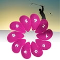 thumbnail image 4 of 10 piezas Golf Irons Headcover Set, Golf Set Guard, Golf 3 4 5 6 7 8 9 a SW PW Funda protectora Head Cover Head Covers Guard Protector , Rojo shamjiam Cubierta de cabeza de hierros de golf, 4 of 8
