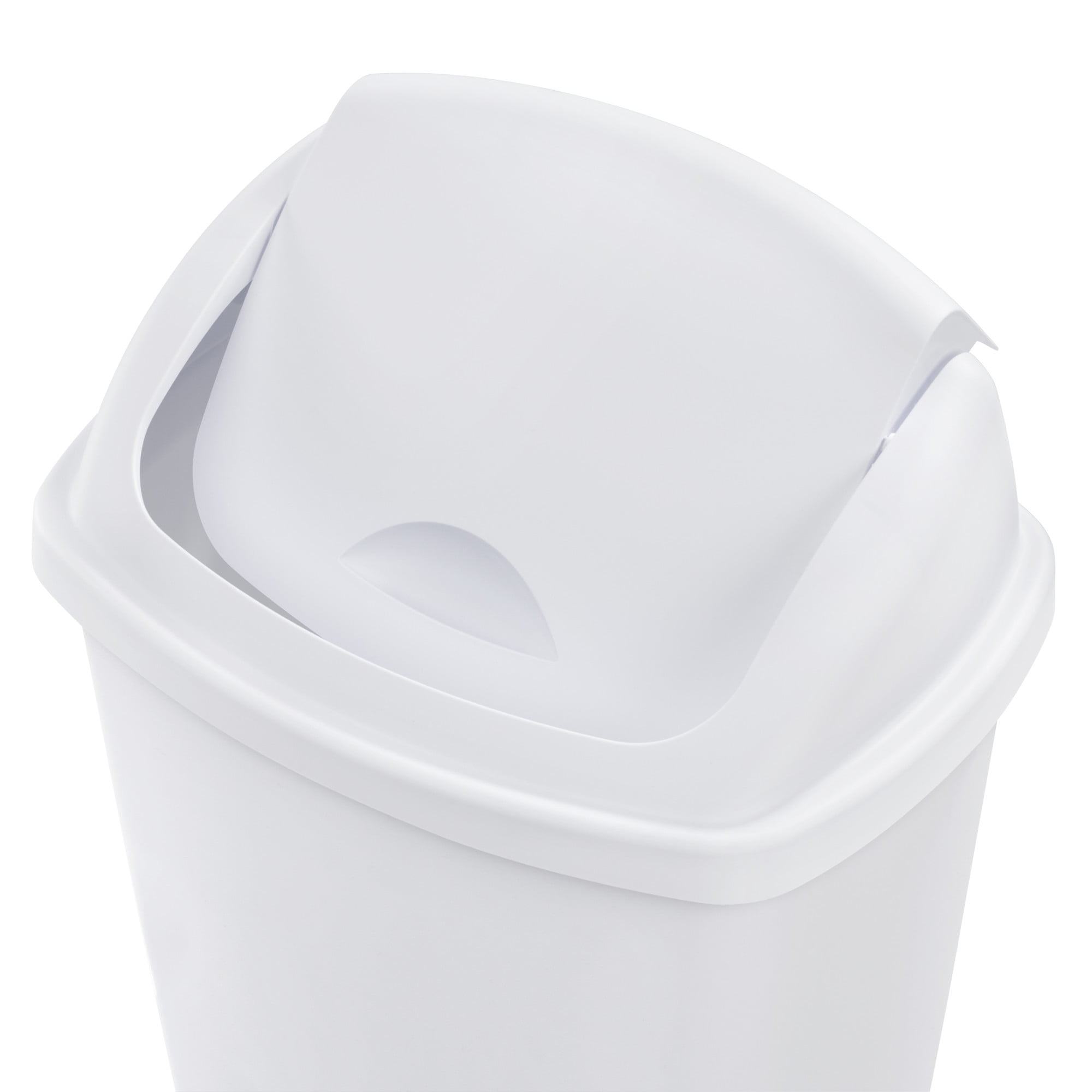 Sterilite 13.2 Gal. SwingTop Wastebasket White