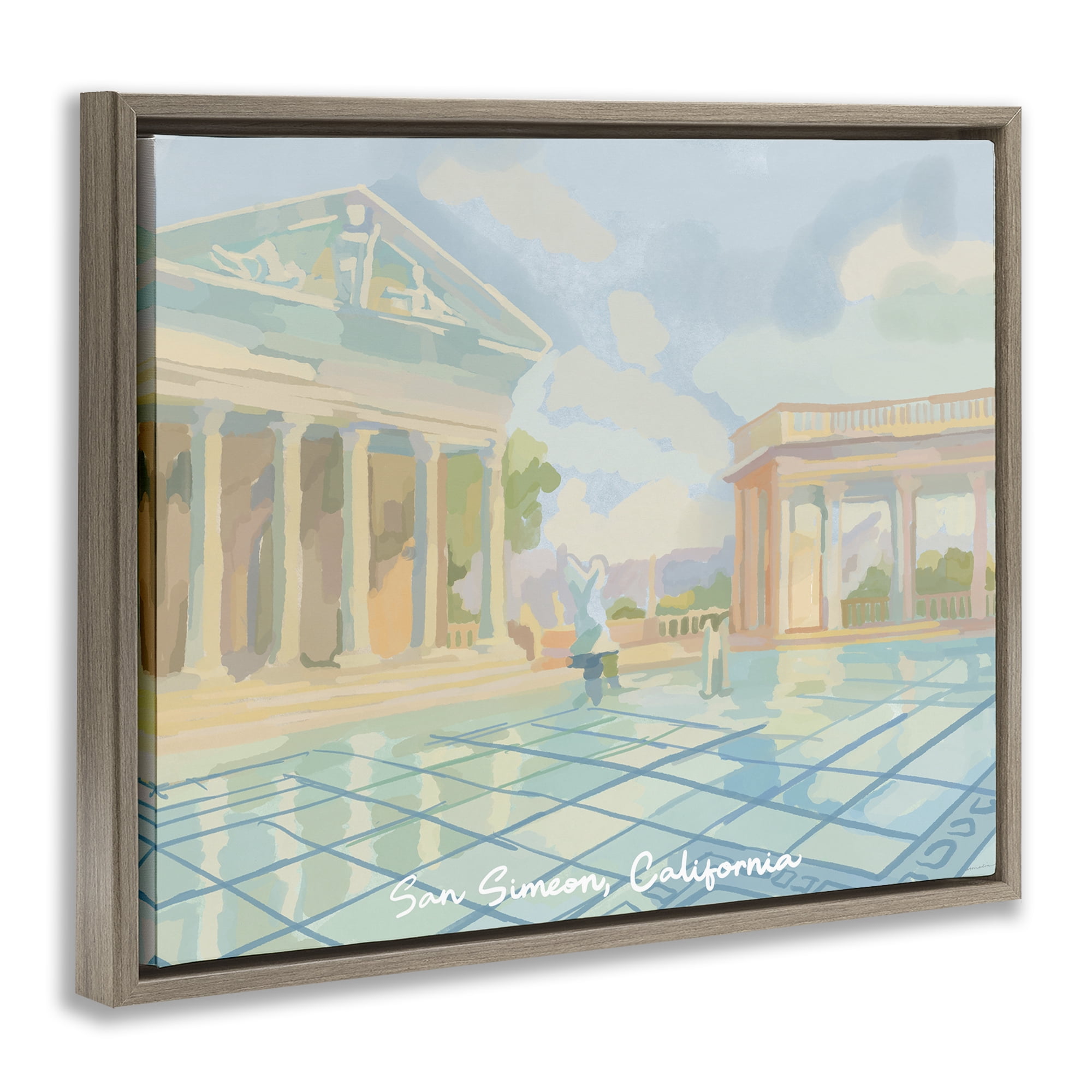 Stupell Industries San Simeon California Brown Framed Floater Canvas Wall Art, design by Amelia Noyes