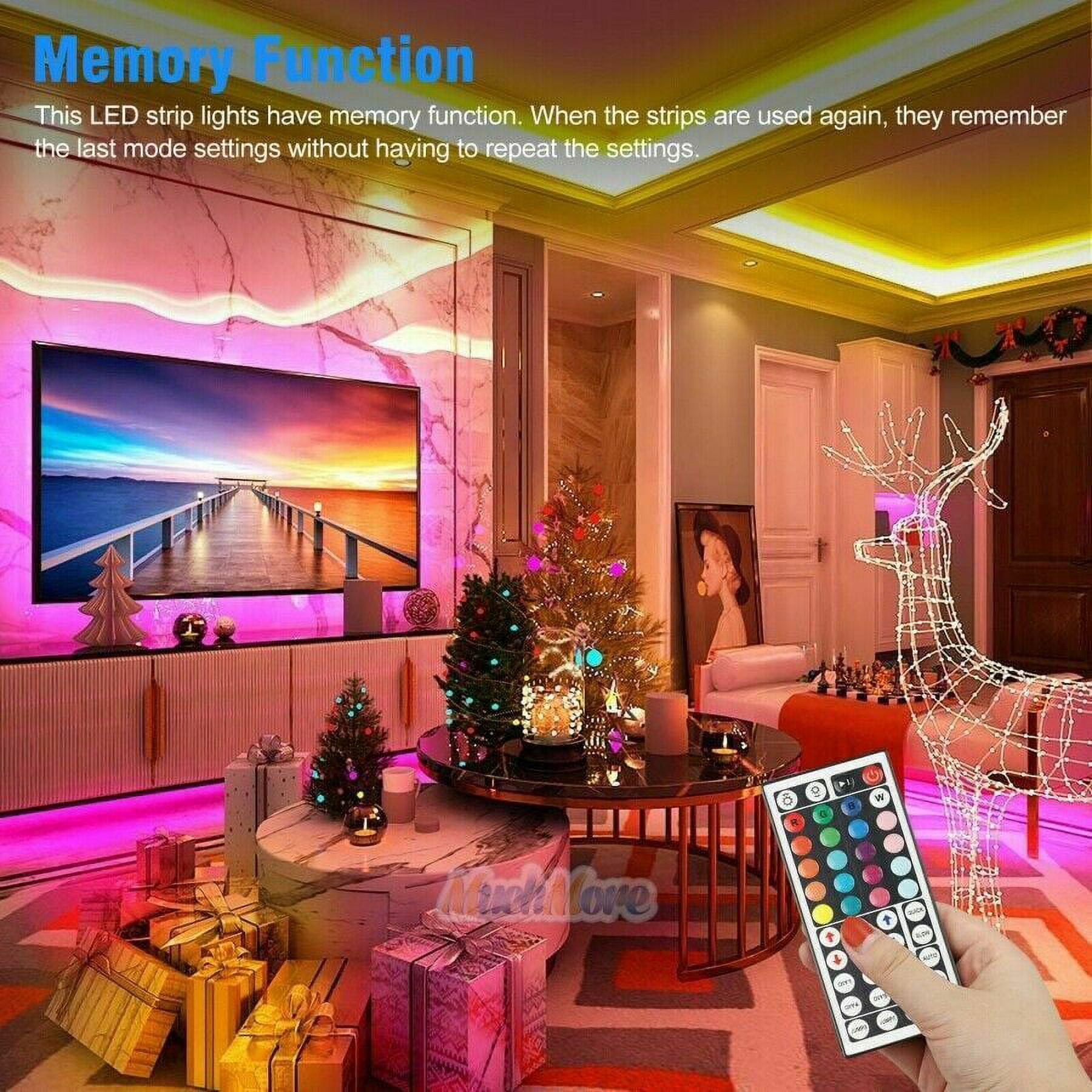 50 FT Flexible 3528 RGB LED SMD Strip Light Remote Fairy Lights Room TV Party Bar