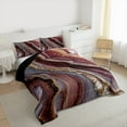 thumbnail image 3 of Feelyou Marble Abstract Bedding Comforter Set, Red Gold Stripes Ombre Twin Comforter Sets, Marbling Artwork Reversible Bedding Set, Breathable Home Decor, 2-Piece, 3 of 8