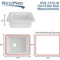 thumbnail image 3 of RecPro RV Kitchen or Bathroom Bar Sink | 15" X 13" | White or Black Granite | Single Plumbing Hole | Made in USA (White), 3 of 7