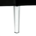 thumbnail image 5 of Amer Black Leather PU Ottoman - Oversized Button Tufted, Silver Nailhead Trim, Clear Acrylic Legs, 5 of 7