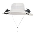 thumbnail image 4 of Sombrero con ventilador, ajustable, transpirable, recargable, de ala ancha, sombrero de vaquero gris claro, 4 of 9