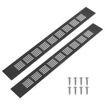 Uxcell 2-Pack Aluminum Alloy Door Air Vent Cover, 16x2"/400x50mm Ventilation Grille with Screws for Cabinet [Black]