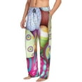 thumbnail image 3 of Kdxio Colorful Easter Eggs Print Men's Sleep Pajama Pant Lounge Pants with Pockets, 3 of 8