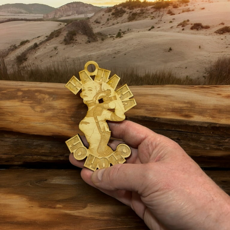 Ornament - Ha Ha Ha Ho Ho Ho - Raw Wood 3x4in Ornament - Ha Ha Ha Ho Ho Ho - Raw Wood 3x4in
