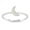 White Simulated Opal, variant on Blue Simulated Opal Crescent Moon Ring Sterling Siver Size 5