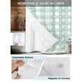 thumbnail image 3 of No Hook Cloth Fabric Shower Curtain with Snap in Liner, Sage Green Buffalo Striped Waterproof Shower Curtains Set with See Through Top Window, Love Heart Checkered Bath Curtains Shower 72"x96", 3 of 6