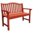 thumbnail image 2 of Shine Company Belfort II Wood Garden Bench, Chili Red, 2 of 9