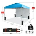 thumbnail image 3 of CROWN SHADES Canopy Tent, 10 x 10 Foot Portable Pop Up Outdoor Shelter with 1 Sidewall, Easy 1 Push Center Lock, UV Protection, and Carry Bag,Sky Blue, 3 of 8