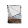 thumbnail image 2 of Chill Soft Flannel Fleece Throw Blanket, Inspirational Phrase Highway Roadme Travel Enthusiasm, Cozy Plush for Indoor and Outdoor Use, 60" x 80", Brown Dark Blue White, by Ambesonne, 2 of 6