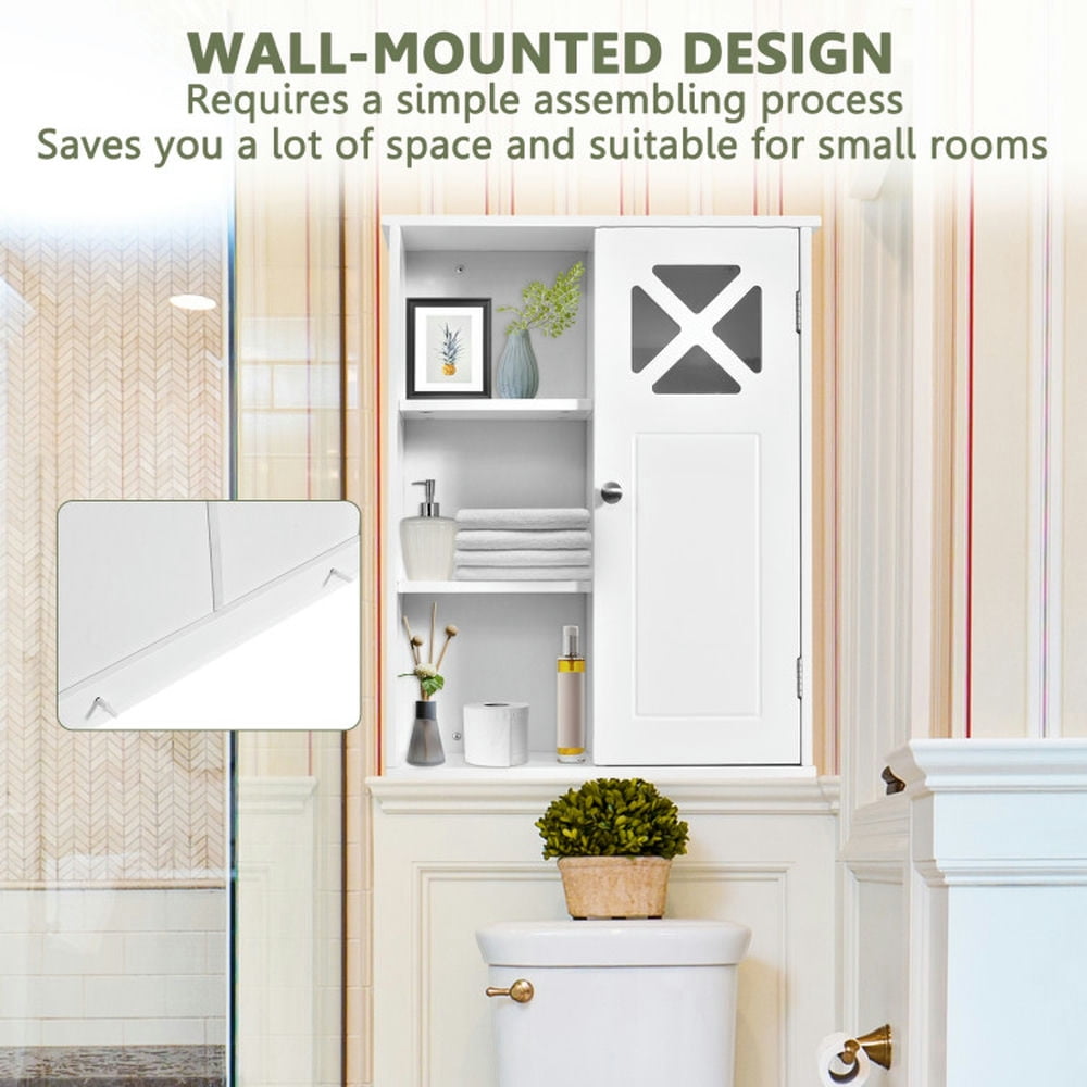 Finihen Bathroom Wall Cabinet, Wall Mounted Bathroom Cabinet, Medicine Cabinet, 2-Tier Multipurpose Wall-Mounted Cabinet Bathroom Storage, for Bathroom, White Finihen Bathroom Wall Cabinet, Wall Mounted Bathroom Cabinet, Medicine Cabinet, 2-Tier Multipurpose Wall-Mounted Cabinet Bathroom Storage, for Bathroom, White