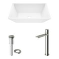 thumbnail image 3 of VIGO Vinca Matte Stone™ Vessel Bathroom Sink and Gotham Faucet in Brushed Nickel, 3 of 10