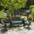 thumbnail image 6 of Outdoor 3 Piece Wicker Chair Cushion Set, 1 Loveseat Wicker Settee Cushion & 2 U-Shape Cushion for Patio Bench All Weather, 6 of 8